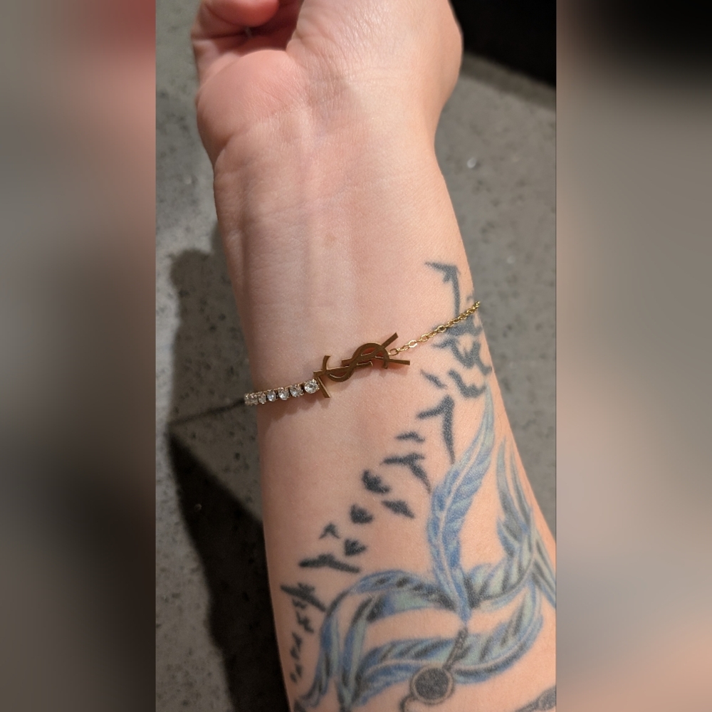Gold Stainless Steel Yves Saint Laurent Women's Bracelet - Picture 11 of 12